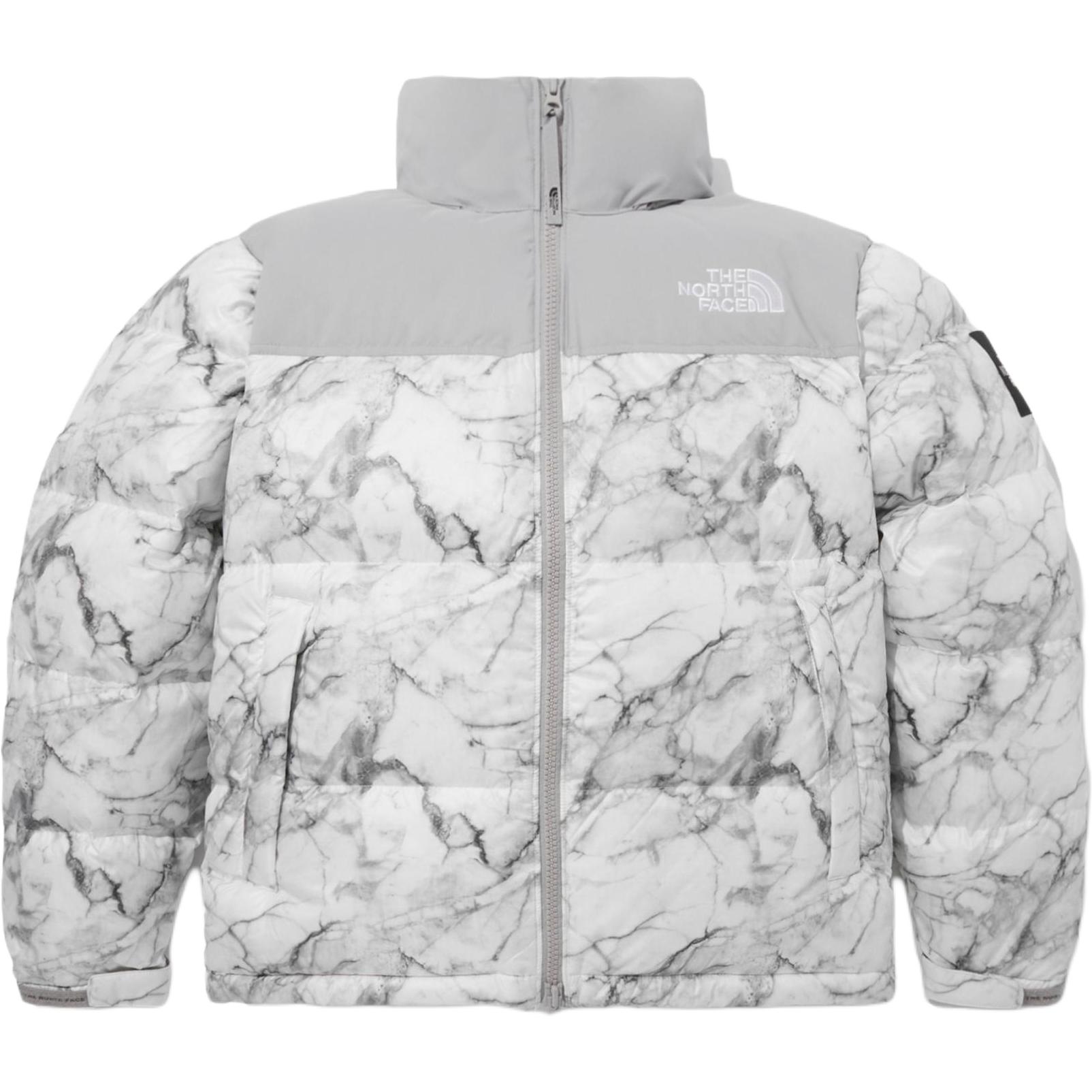 TNF Nuptse '96 Eco Novelty Marble Goose Down Jacket Grey Unisex FW23 NJ1DP51J