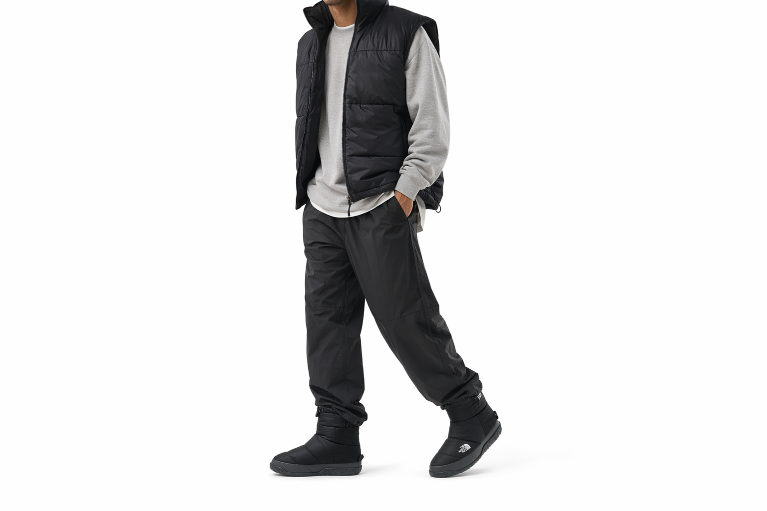 Order 北面THE NORTH FACE Nuptse Après 防滑保暖防水 中筒 戶外靴 黑色