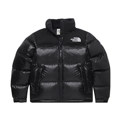 TNF Nuptse Black Letter Print Hooded Jacket Unisex Winter Edition NJ1DM50J