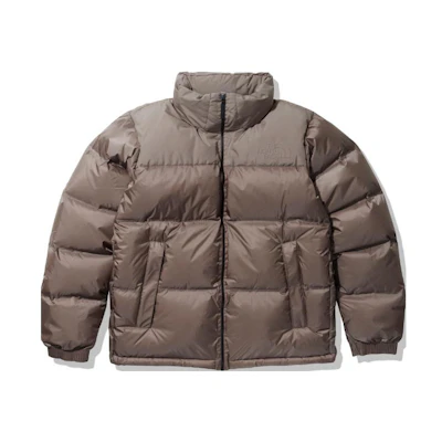 TNF Nuptse Brown Colorblock Detachable Hood Jacket for Men ND92260-WT