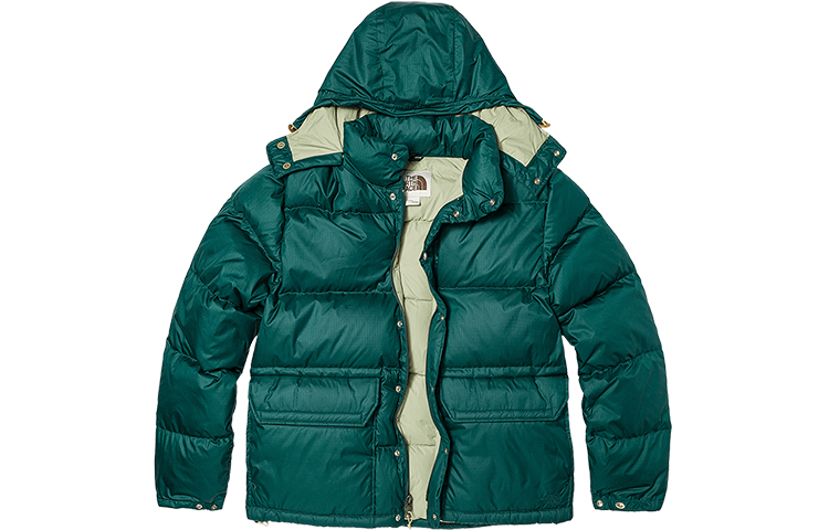 TNF Nuptse Colorblock Green Puffer Jacket for Men NF0A821N-D7V