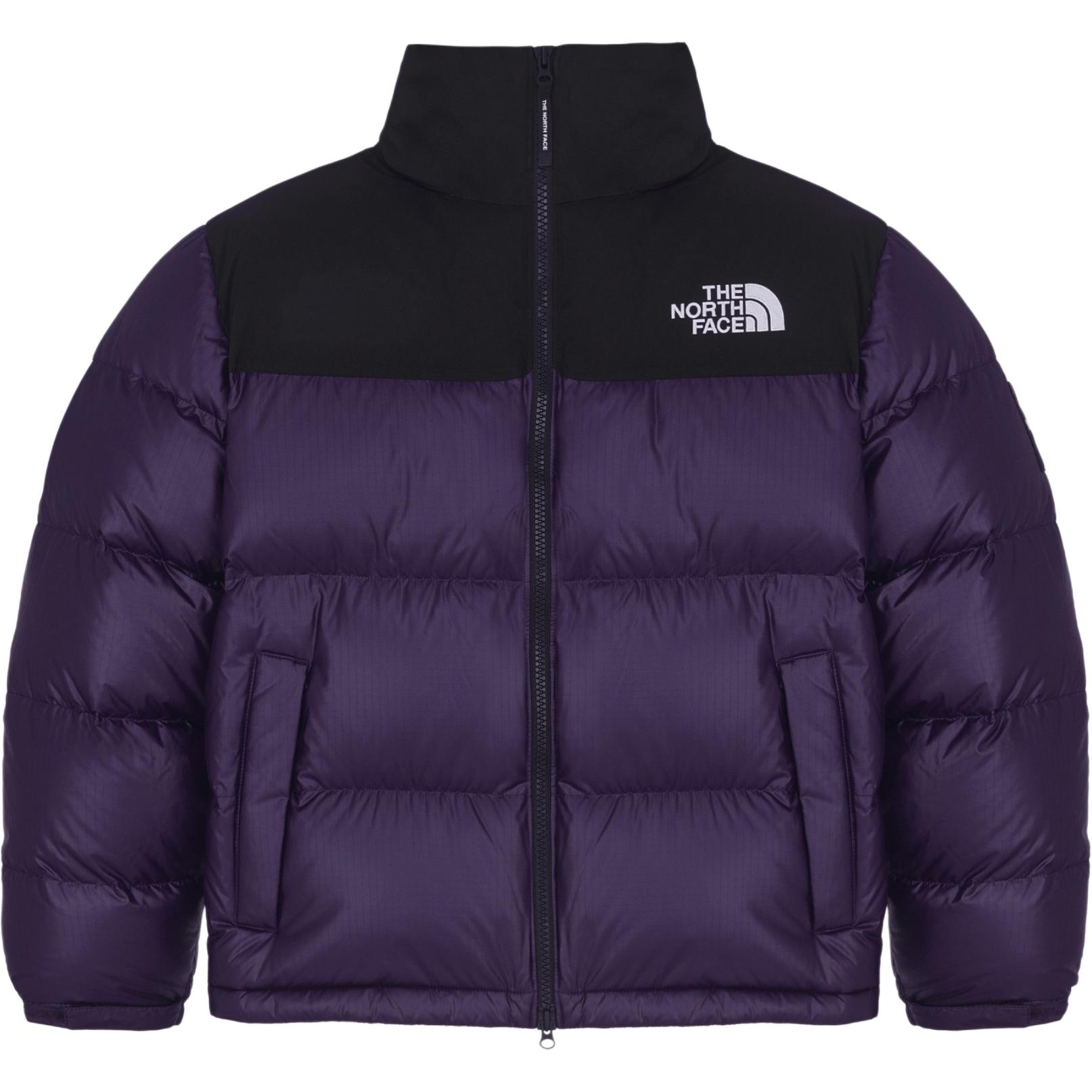 TNF Nuptse Colorblock Hooded Zip Waterproof Jacket Purple NJ1DQ51O