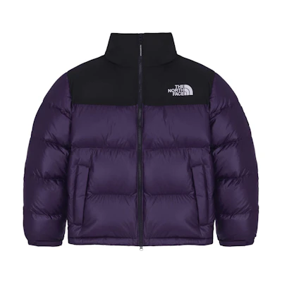 TNF Nuptse Colorblock Hooded Zip Waterproof Jacket Purple NJ1DQ51O