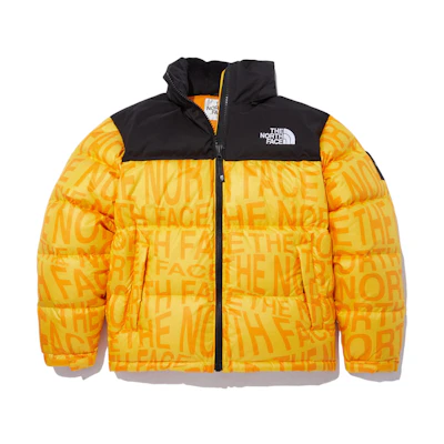 TNF Nuptse Colorblock Logo Puffer Jacket Unisex Yellow NJ1DN51N