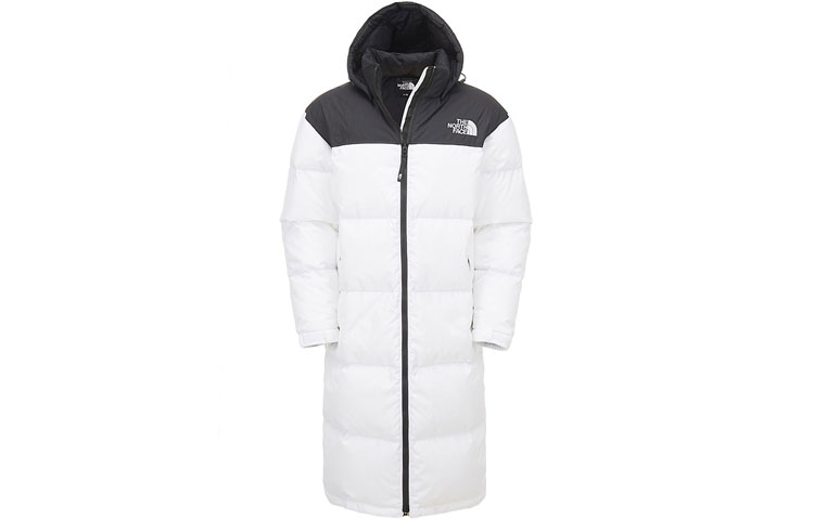 The North Face Nuptse Colorblock Mid-Length Down Jacket White NC1DK57B
