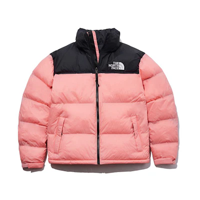 TNF Nuptse Colorblock Short Packable Hoodie Pink Unisex NI3NL50E