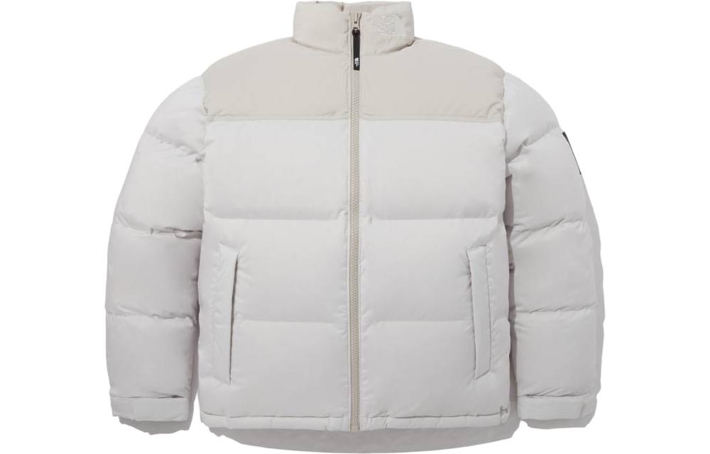 TNF Nuptse Colorblock Zip Jacket Beige Unisex NJ1DP56K