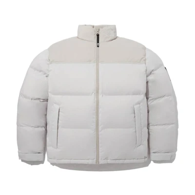 TNF Nuptse Colorblock Zip Jacket Beige Unisex NJ1DP56K