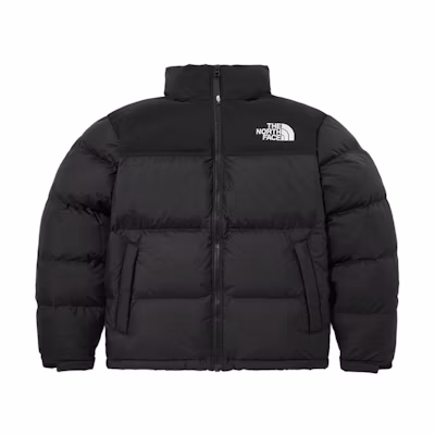 TNF Nuptse Down Jacket Black Zippered Long Sleeve NJ1DQ51K