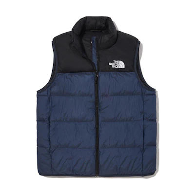 TNF Nuptse Ecoloft Vest Blue - Small Logo Zipper Collar NV3NN60C