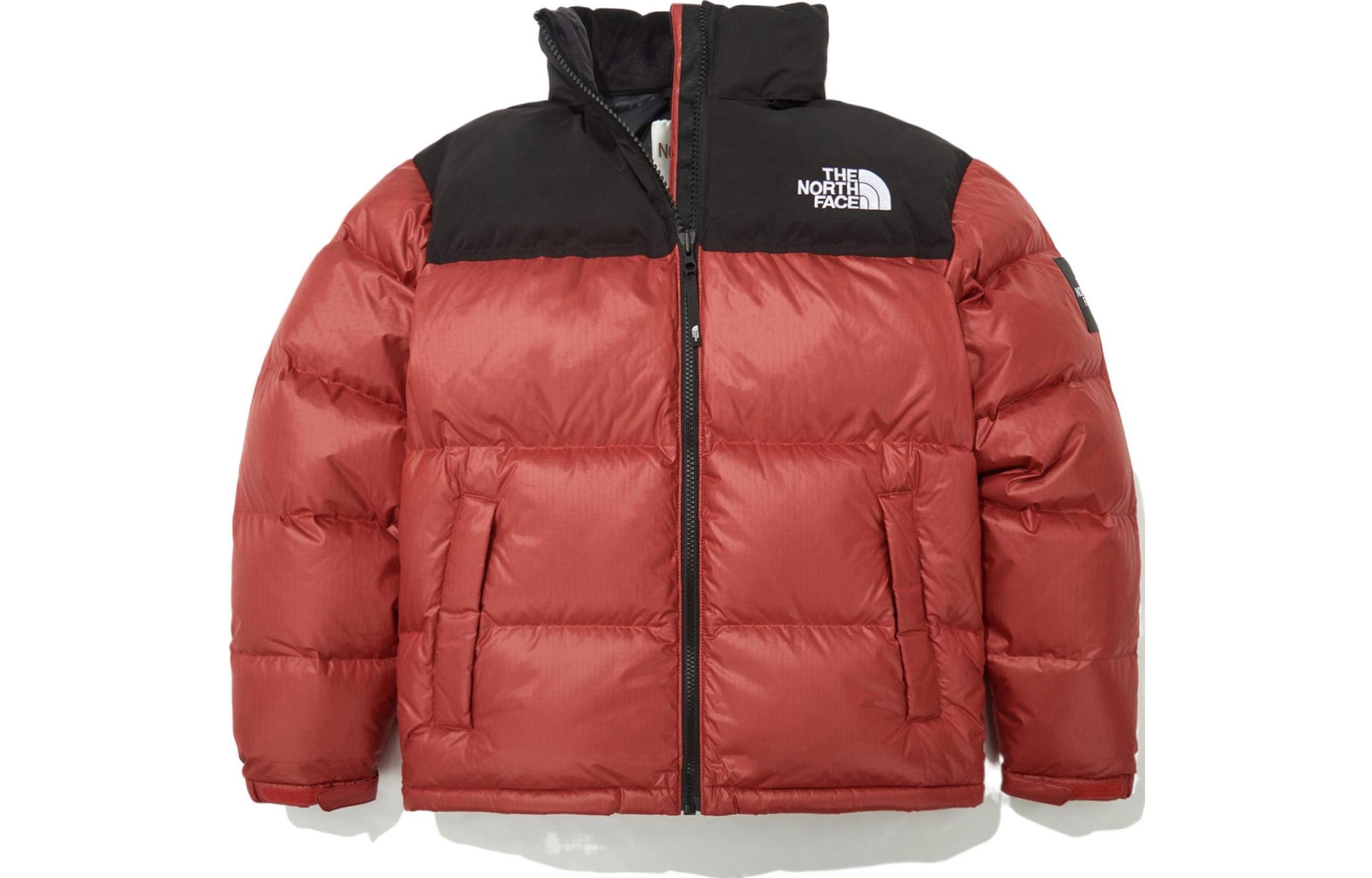The North Face Nuptse Embroidered Zip Up Jacket Unisex Red NJ1DN50O
