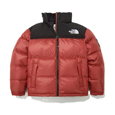 TNF Nuptse Embroidered Zip Up Jacket Unisex Red NJ1DN50O
