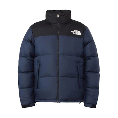 TNF Nuptse FW24 Baltro Navy Blue Puffer Jacket with Logo Embroidery. ND92335-UN
