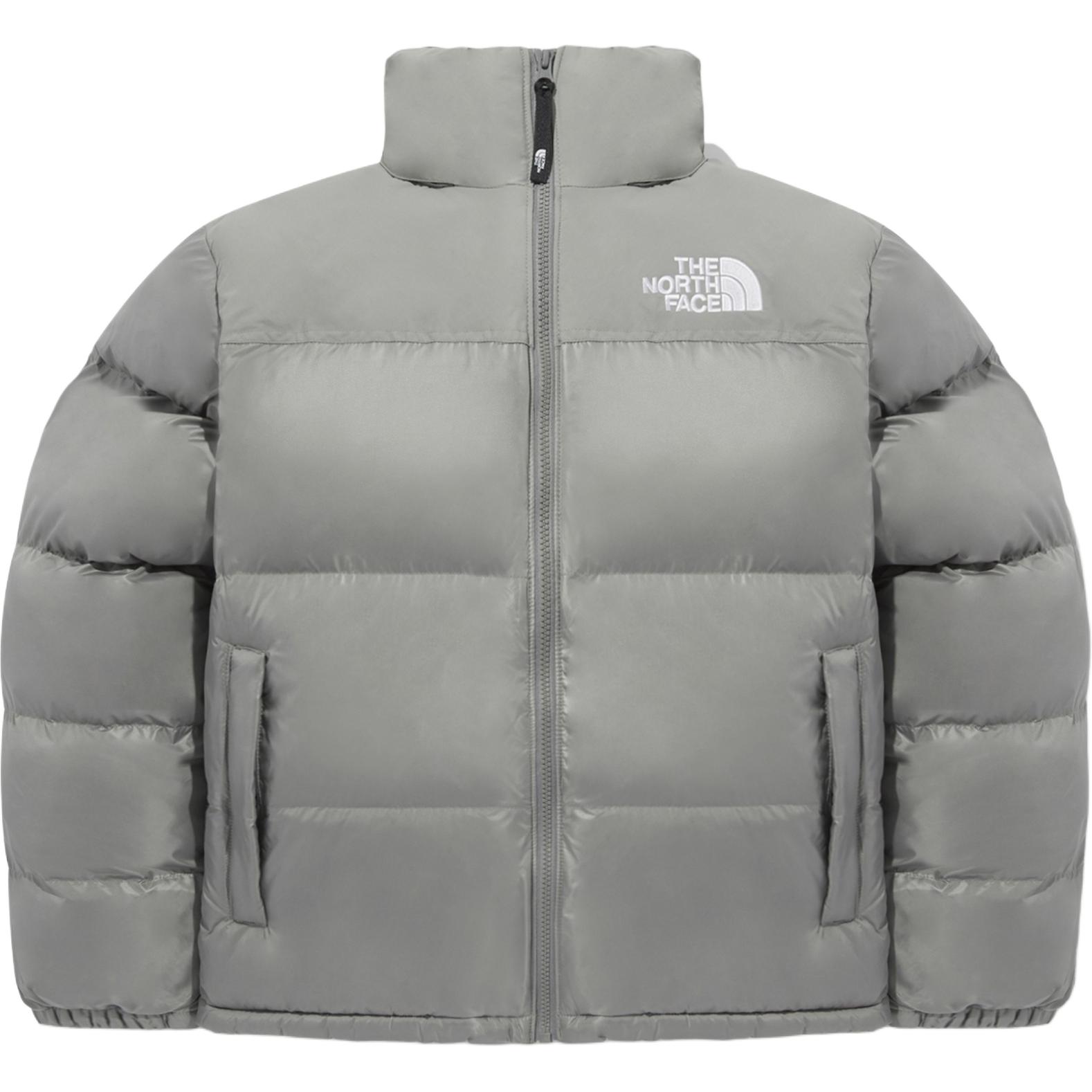 TNF Nuptse FW24 Silver Gray Unisex Packable Hooded Puffer Jacket NJ3NQ53B