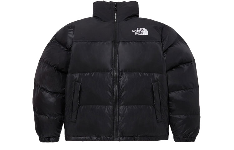 TNF Nuptse Logo Print Black Zip Jacket NJ1DQ50A