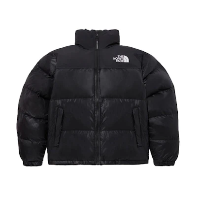 TNF Nuptse Logo Print Black Zip Jacket NJ1DQ50A