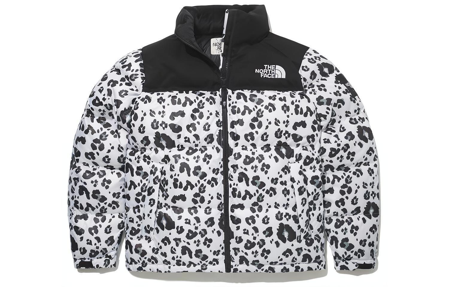 TNF Nuptse Novelty Leopard Print Puffer Jacket Unisex Off White NJ1DN51P