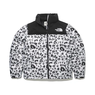 TNF Nuptse Novelty Leopard Print Puffer Jacket Unisex Off White NJ1DN51P