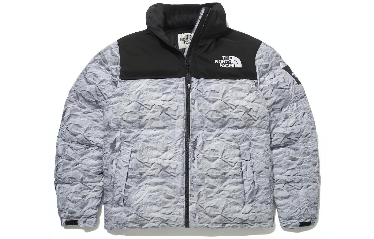TNF Nuptse Novelty Origami Print Down Jacket Silver Unisex NJ1DN51O