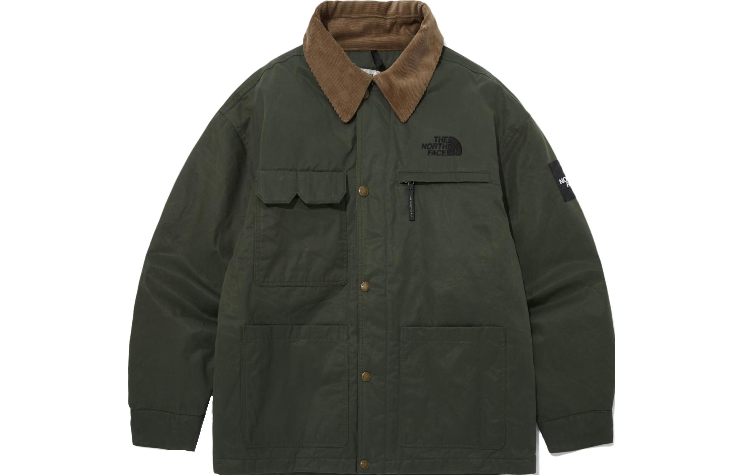 TNF Nuptse Olive Green Embroidered Logo Windproof Jacket Unisex NJ3NP60K