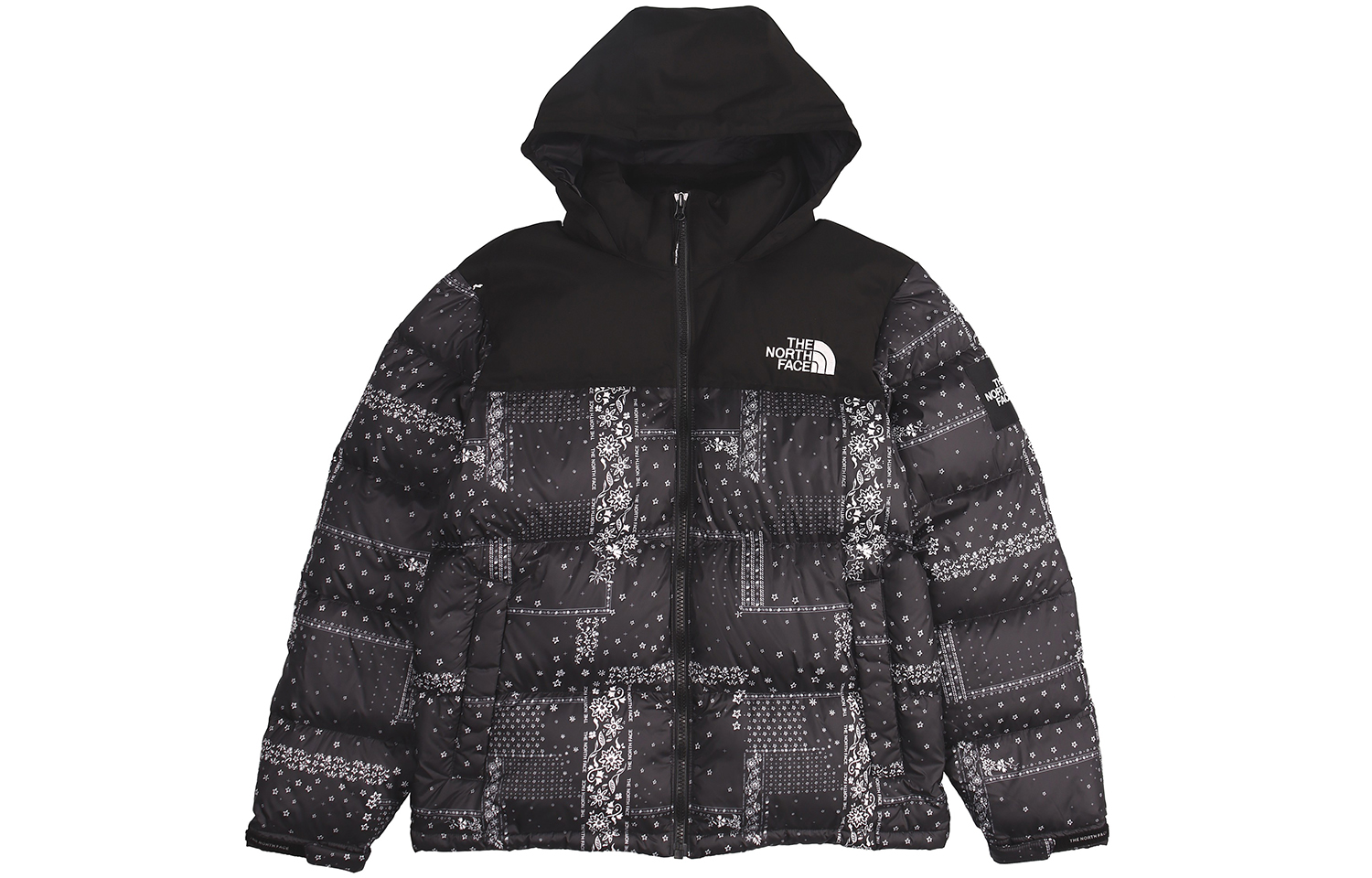 The North Face Nuptse Paisley Patchwork Puffer Jacket Black NJ1DL60J