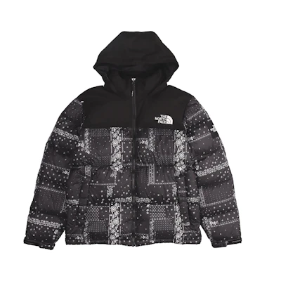 TNF Nuptse Paisley Patchwork Puffer Jacket Black NJ1DL60J