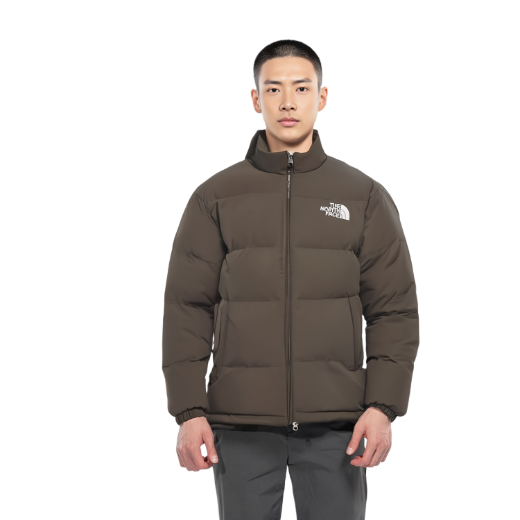 Sizing The North Face 經典咖啡色雙面防風防水羽絨外套 男女適用 NJ1DP77B