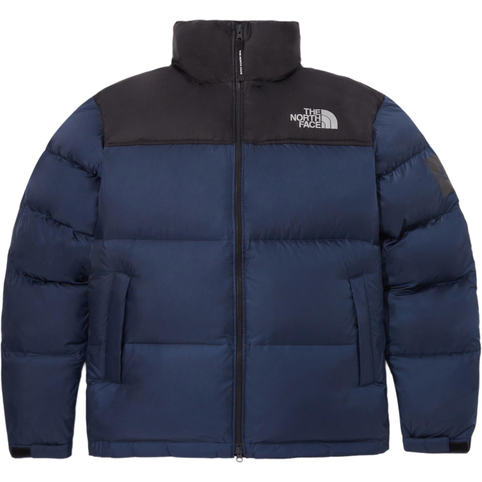 TNF Nuptse Zip Jacket with Logo, Colorblock, Deep Blue NJ1DQ50L
