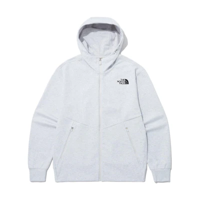 TNF Oatmeal Zip-Up Sweatshirt with Logo Print NJ5JP03L