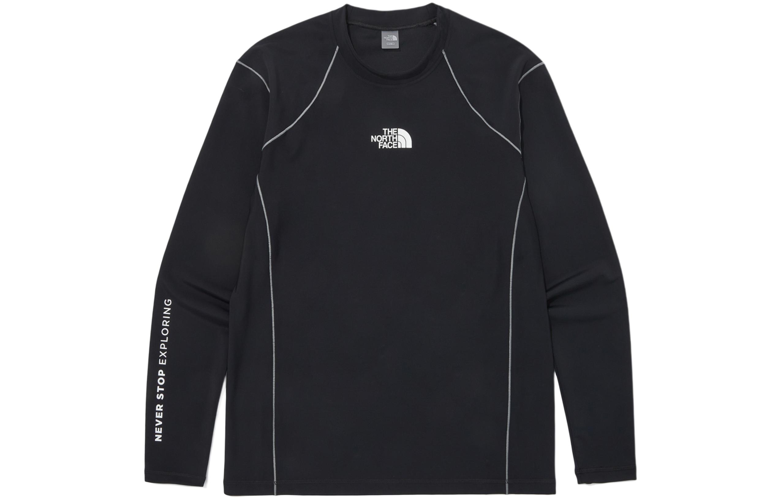 TNF Ocean Wave Mock Neck Logo Sweatshirt Black Long Sleeve NT7TQ17A