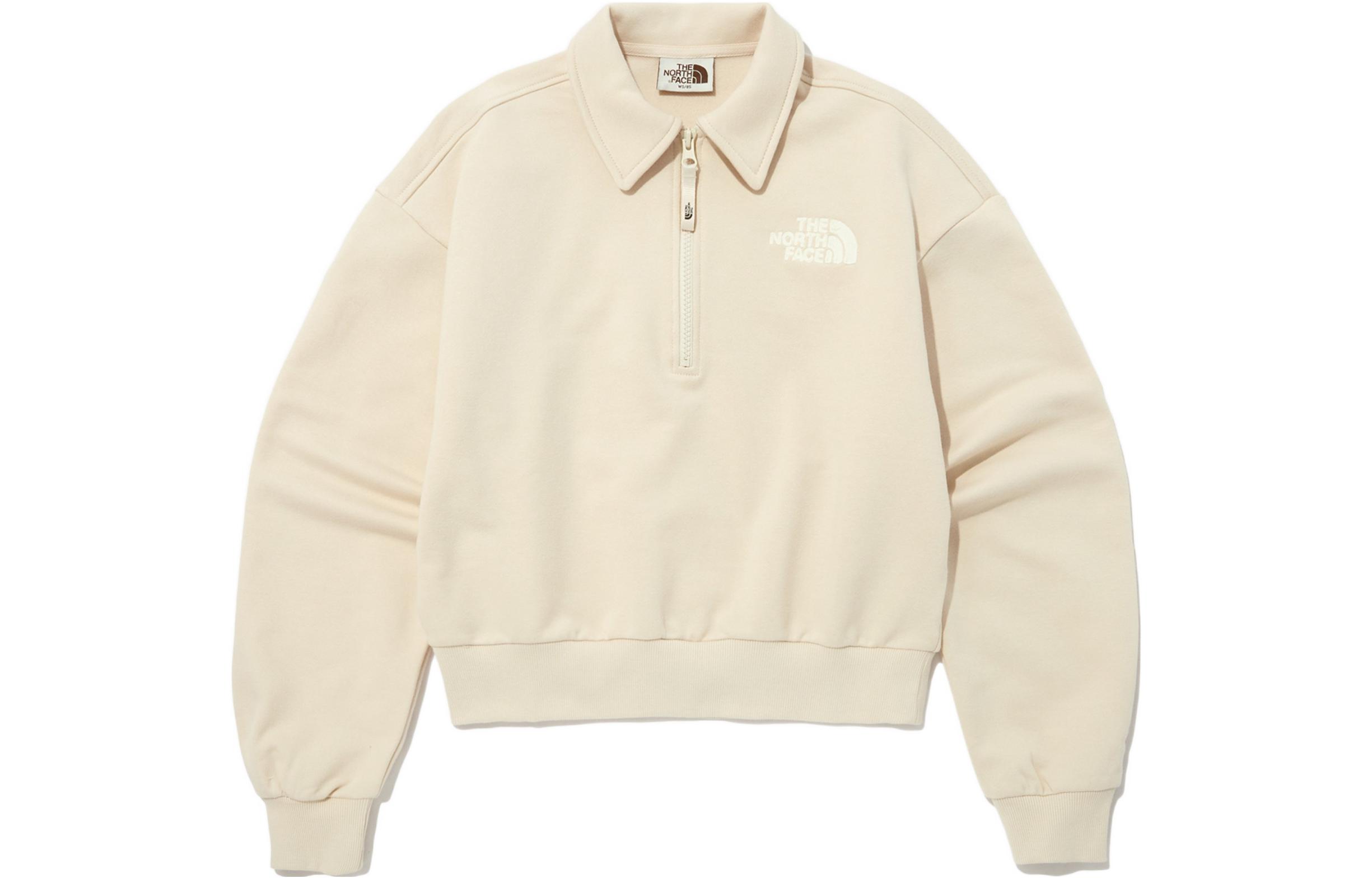 TNF Off-White Polo Collar Loose-Fit Long-Sleeve Sweatshirt NM5MP02L