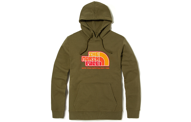 TNF Olive Alphabet Print Unisex Sweatshirt Couples Style NF0A5JW6-37U