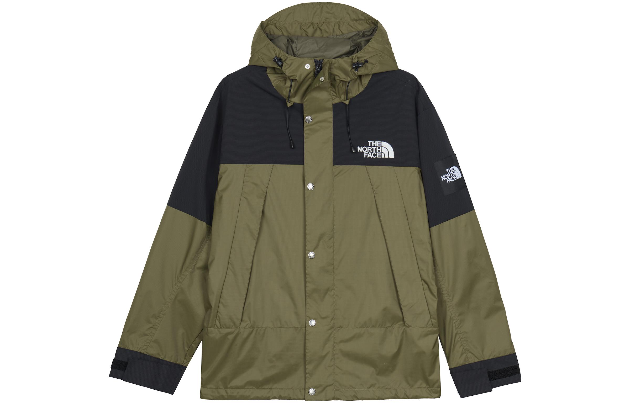 TNF Olive Colorblock Logo Hoodie Windbreaker Jacket Unisex Casual Style NI2HQ03L 圖 2
