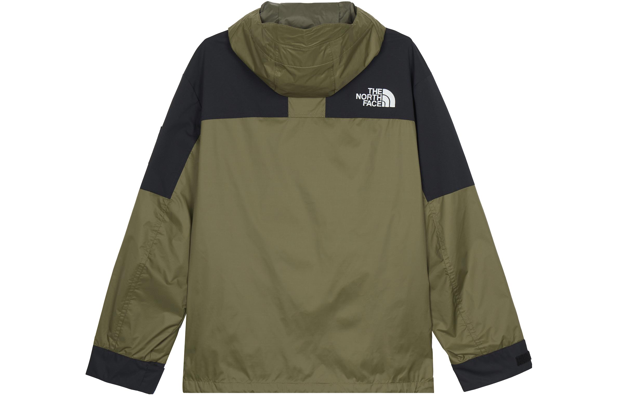 TNF Olive Colorblock Logo Hoodie Windbreaker Jacket Unisex Casual Style NI2HQ03L 圖 3