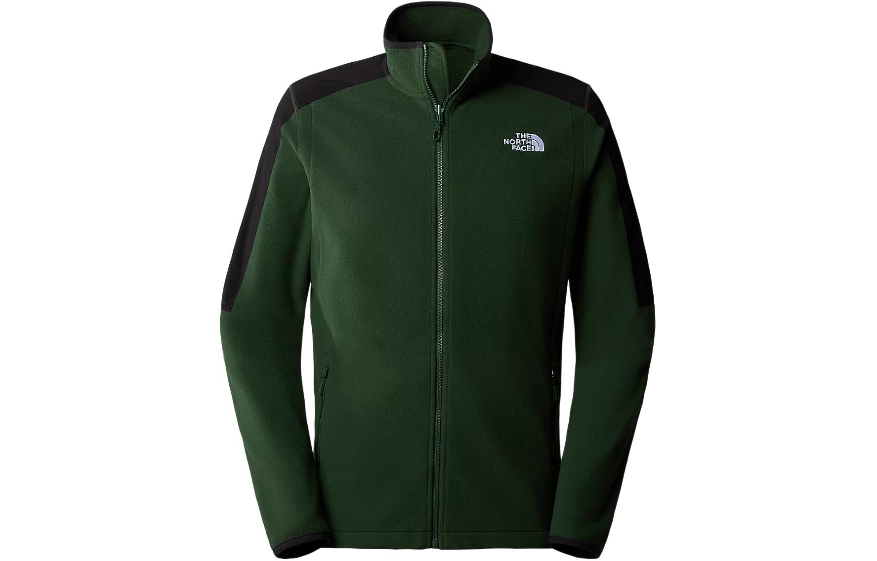 TNF Olive Green Fleece Zip-Up Jacket with Stand Collar NF0A85AJ-I0P