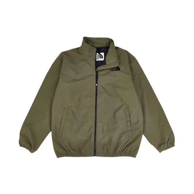 TNF Olive Green Logo Embroidered Zip-Up Jacket Unisex NI3BP65N
