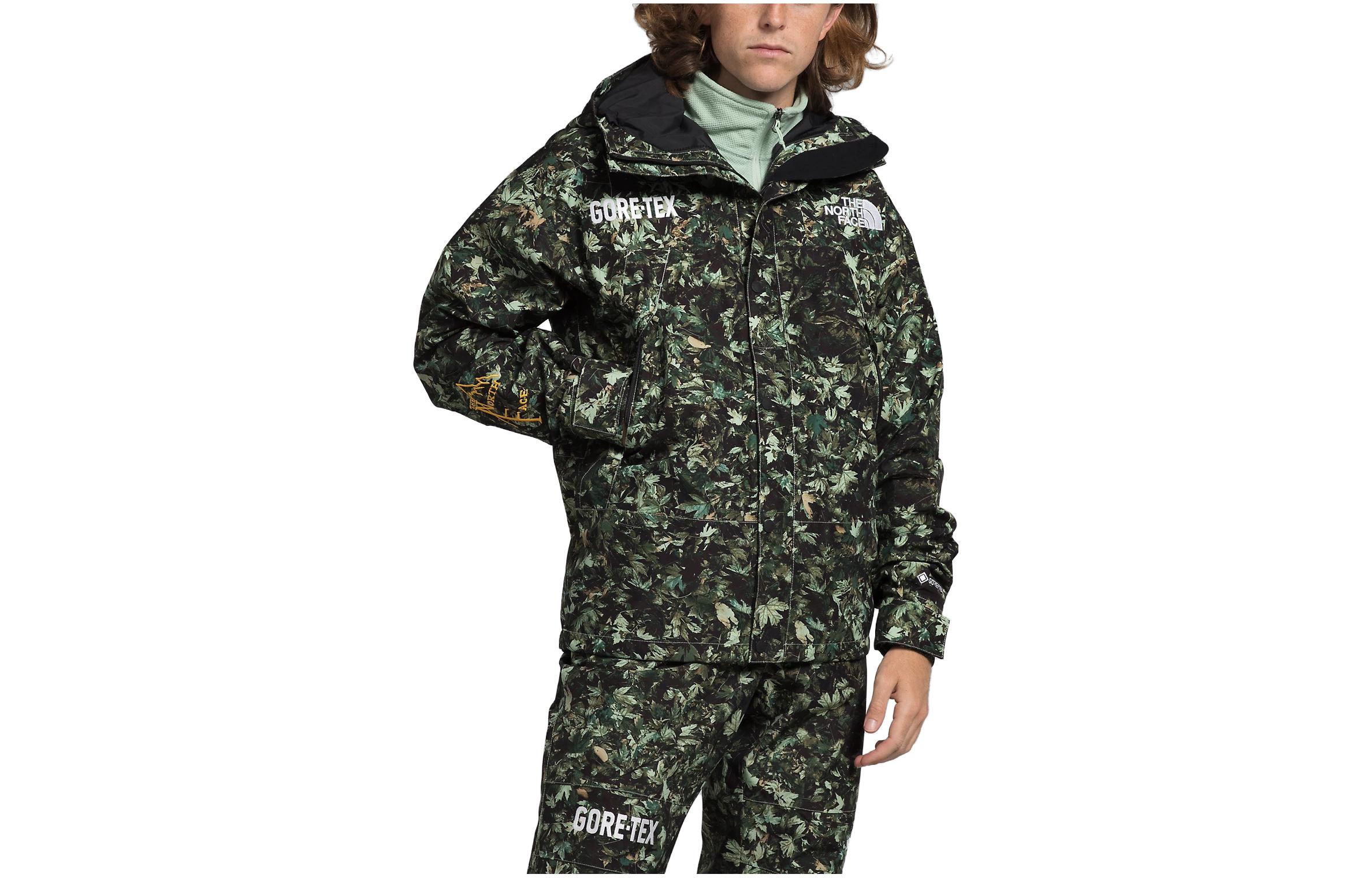 The North Face Olive Green Logo Print Hooded Jacket NF0A831M-OPH