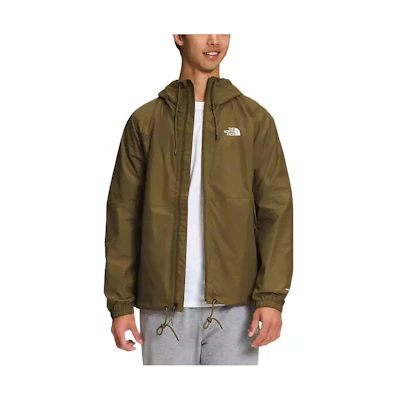 TNF Olive Green Plain Logo Zip Hoodie Jacket NF0A7QF3-37U