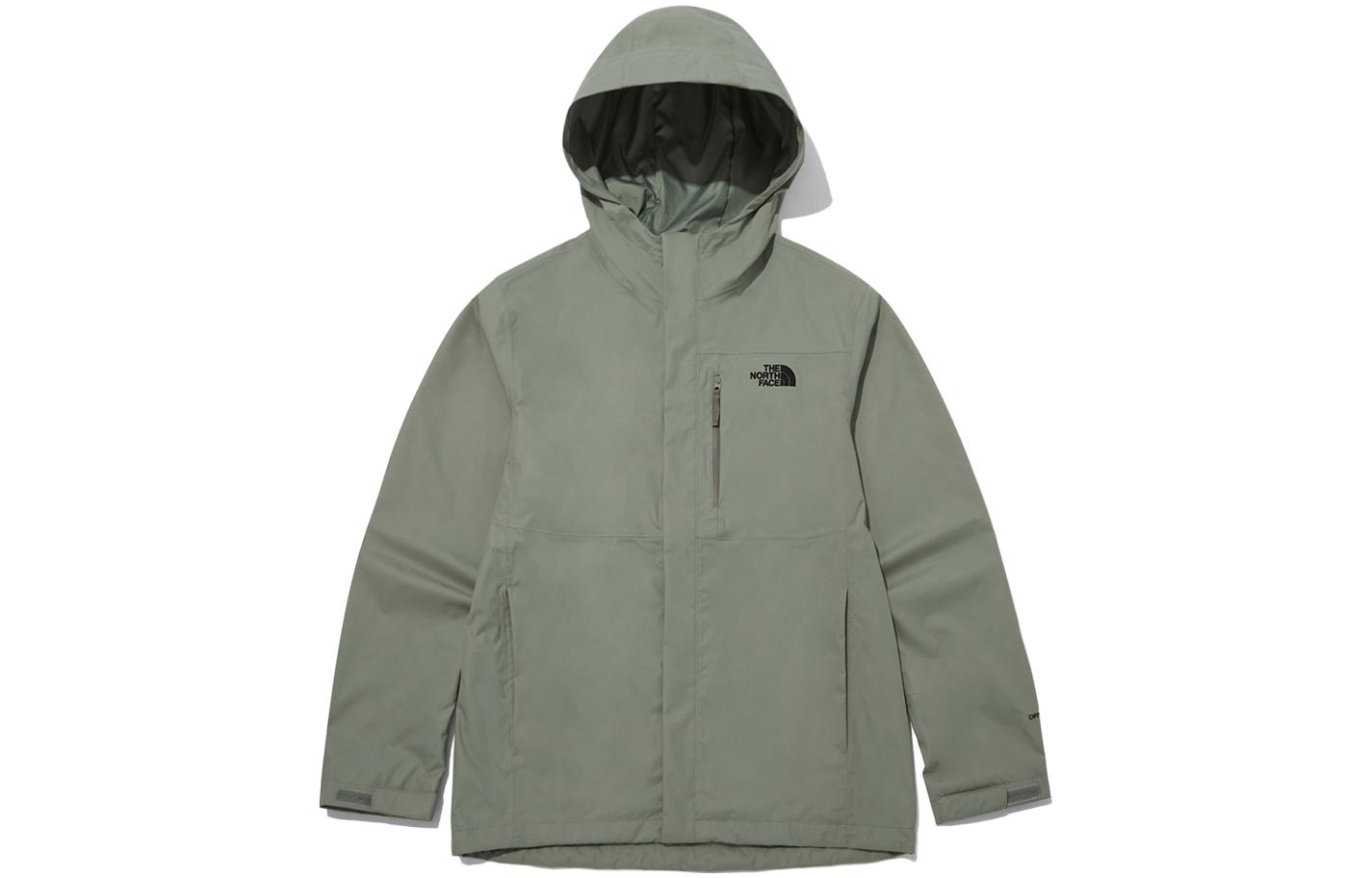 TNF Olive Green Solid Color Casual Hooded Jacket NJ2HP08C