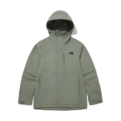 TNF Olive Green Solid Color Casual Hooded Jacket NJ2HP08C