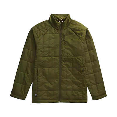 TNF Olive Green Solid Color Stand Collar Casual Jacket NF0A84HK-PIB