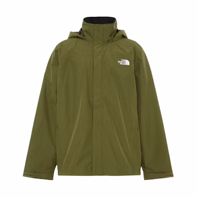 TNF Olive Green Solid Loose Fit Hooded Zip Jacket NF00A3X5-PID