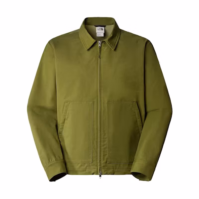 TNF Olive Green Zip-Up Jacket - Solid Color & Relaxed Fit NF0A870F-PIB