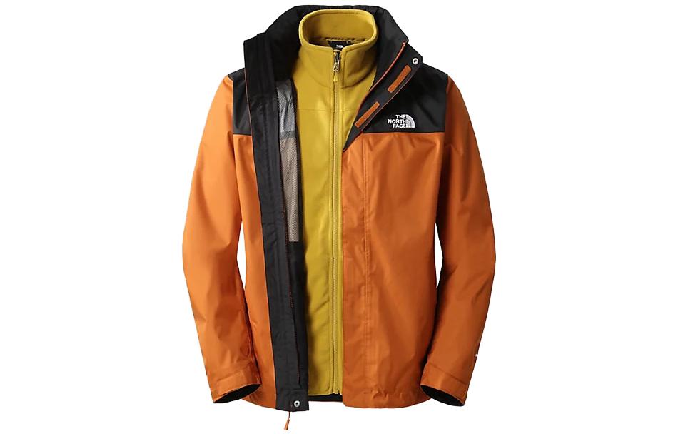 TNF Orange 3-in-1 Waterproof Windproof Jacket with Logo Print NF00CG55-814