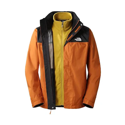 TNF Orange 3-in-1 Waterproof Windproof Jacket with Logo Print NF00CG55-814