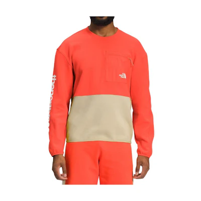 TNF Orange Colorblock Logo Print Crewneck Sweatshirt NF0A7UQUPV9