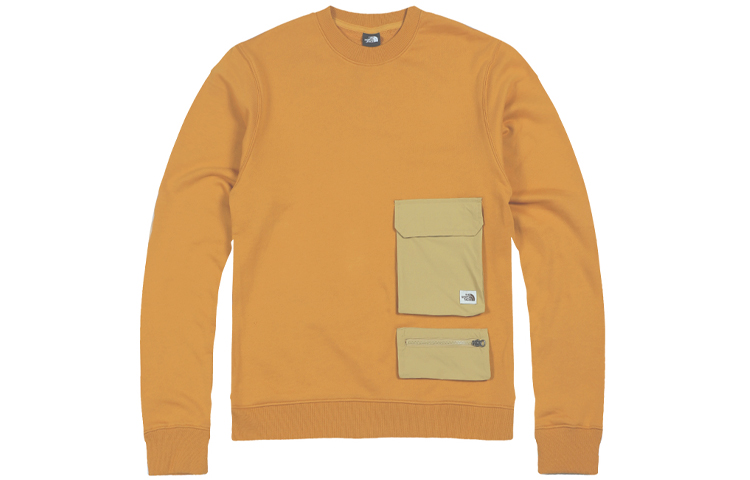 TNF Orange Crewneck Pullover Sweatshirt with Large Pocket NF0A5JWL-HBX