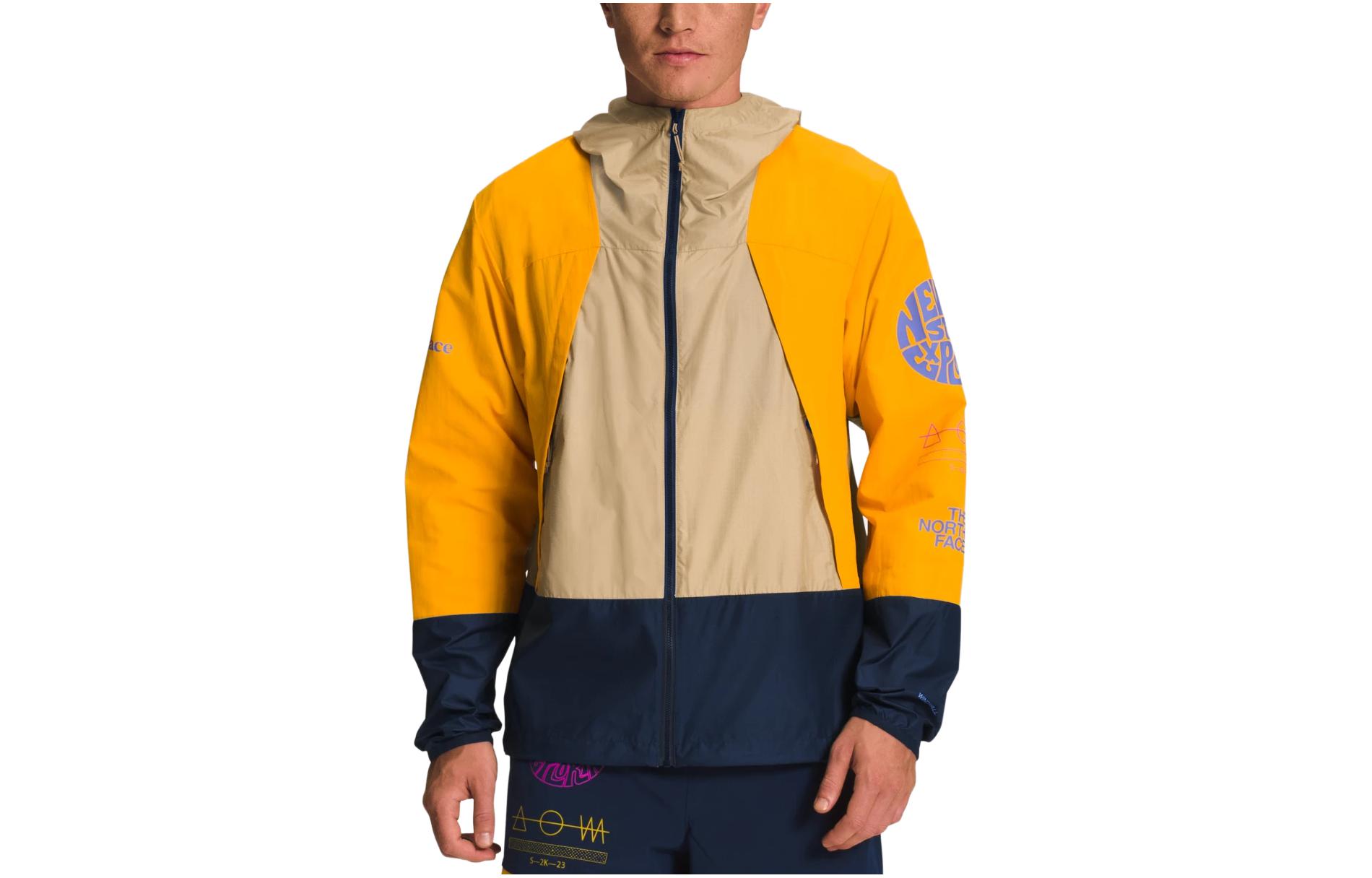 The North Face Orange Geometric Print Colorblock Jacket NF0A7ZXU-HO0