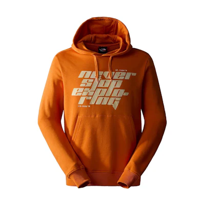 TNF Orange Hoodie with Letter Graphic Print Pullover NF0A852Z-I0M
