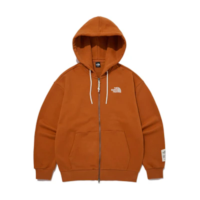 TNF Orange Logo Embroidered Loose Fit Zip Hoodie NJ5JP80C